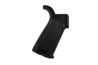 The Strike Industries Enhanced Pistol Grip 25 degree features an aggressive angle for traditional shooting stances